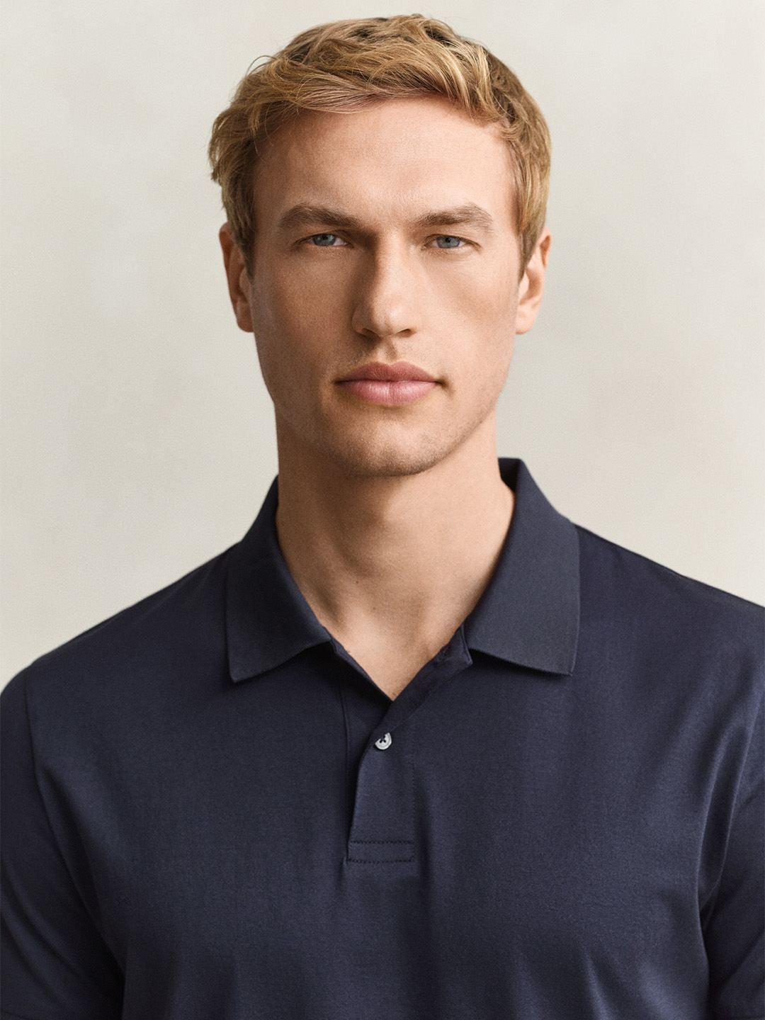 Gant Men Navy Blue Solid Regular Fit Pure Cotton Polo T-Shirt