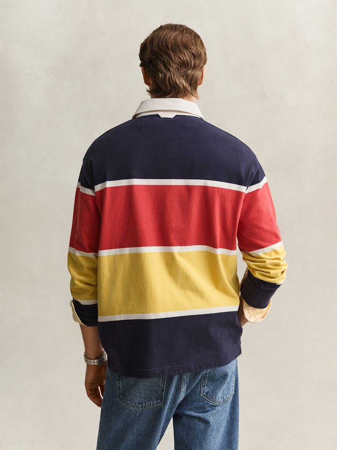 Gant Men Multicolour Colourblock Regular Fit Pure Cotton Polo T-Shirt