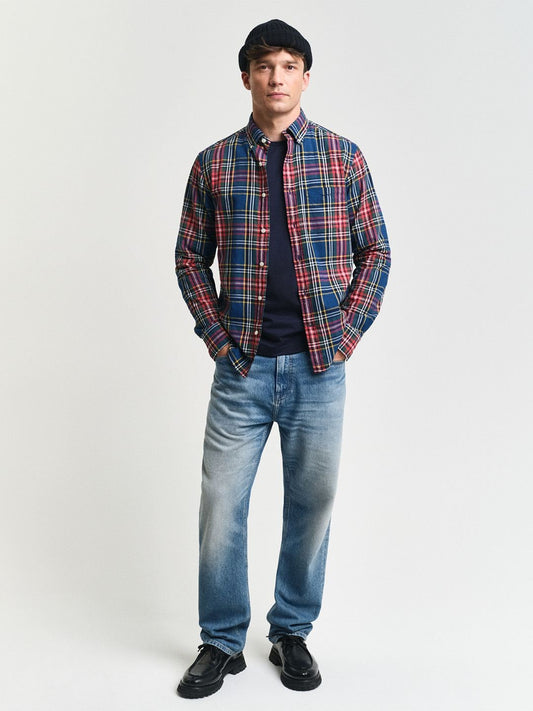 Gant Men Multicolour Checked Regular Fit Pure Cotton Shirt