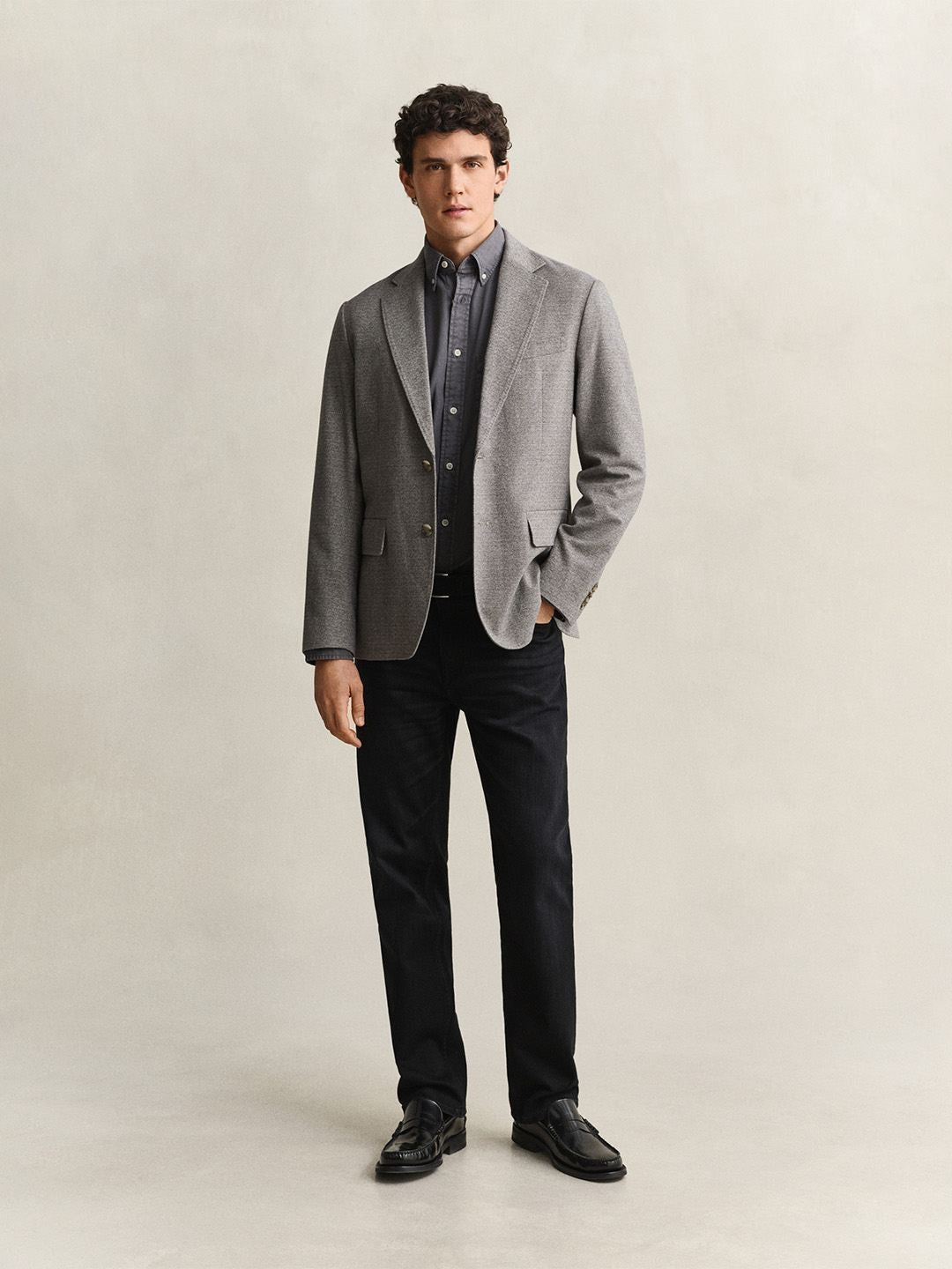 Gant Men Grey Solid Regular Fit Pure Cotton Shirt