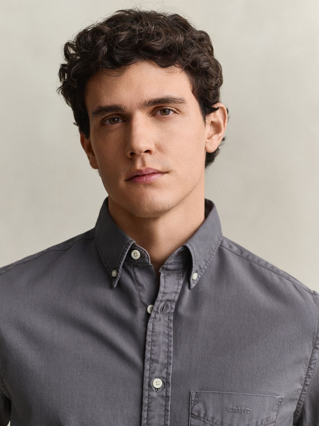 Gant Men Grey Solid Regular Fit Pure Cotton Shirt