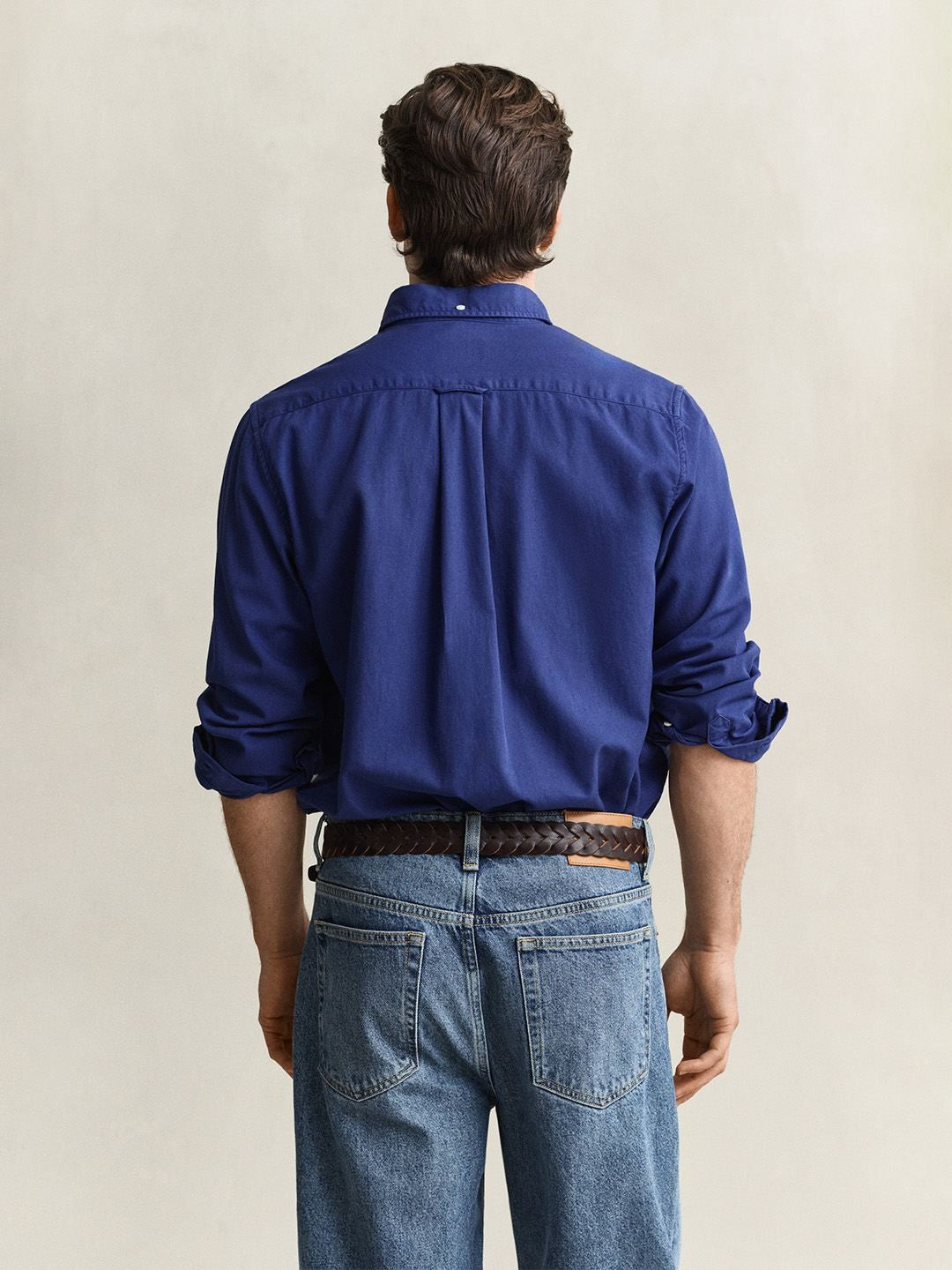 Gant Men Blue Solid Regular Fit Pure Cotton Shirt