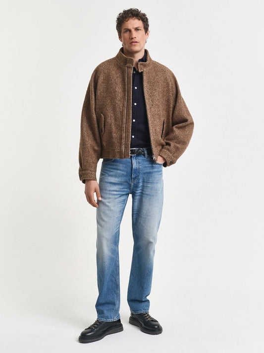 Gant Men Navy Blue Solid Regular Fit Corduroy Shirt