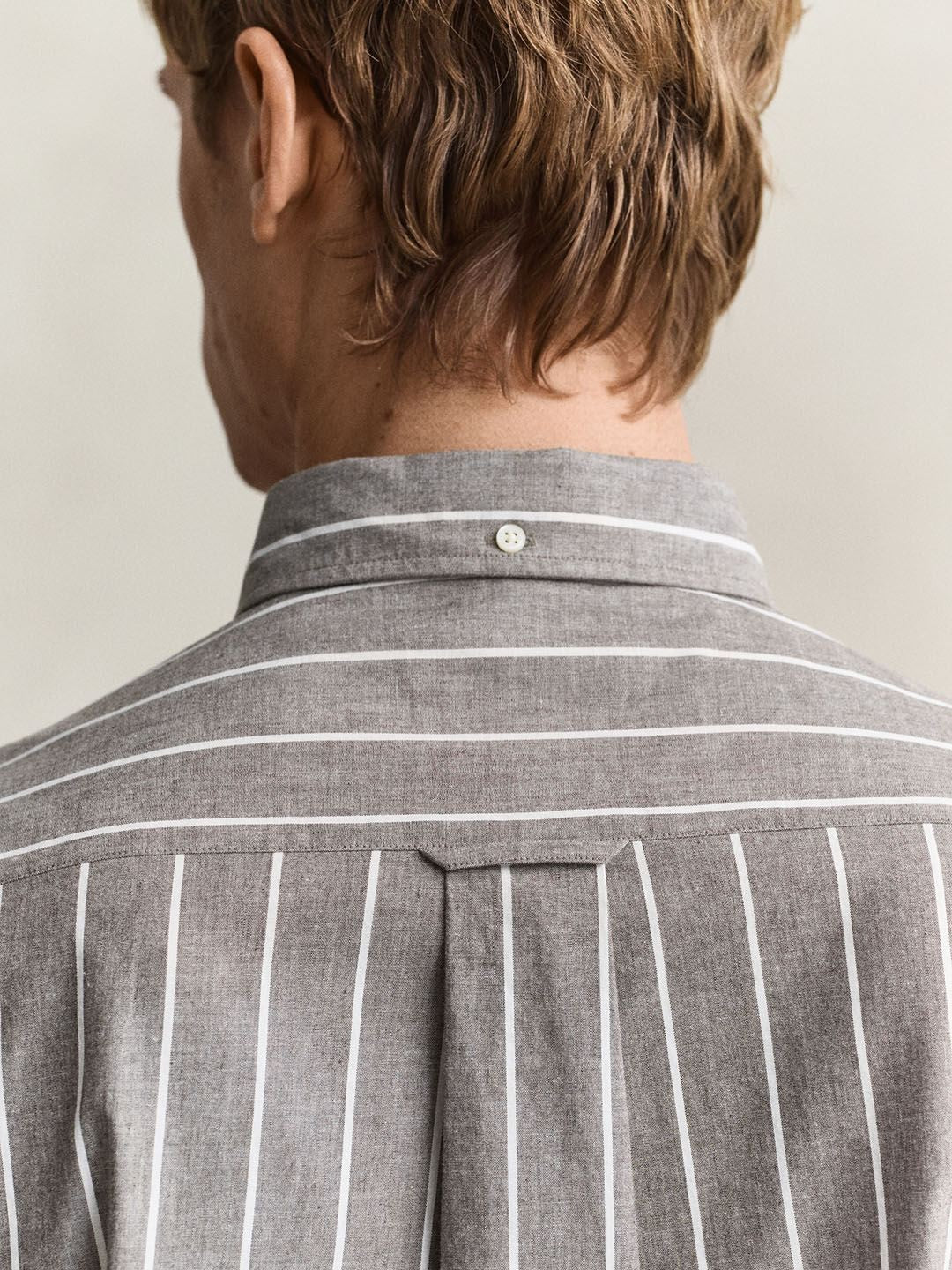 Gant Men Brown Striped Regular Fit Poplin Shirt
