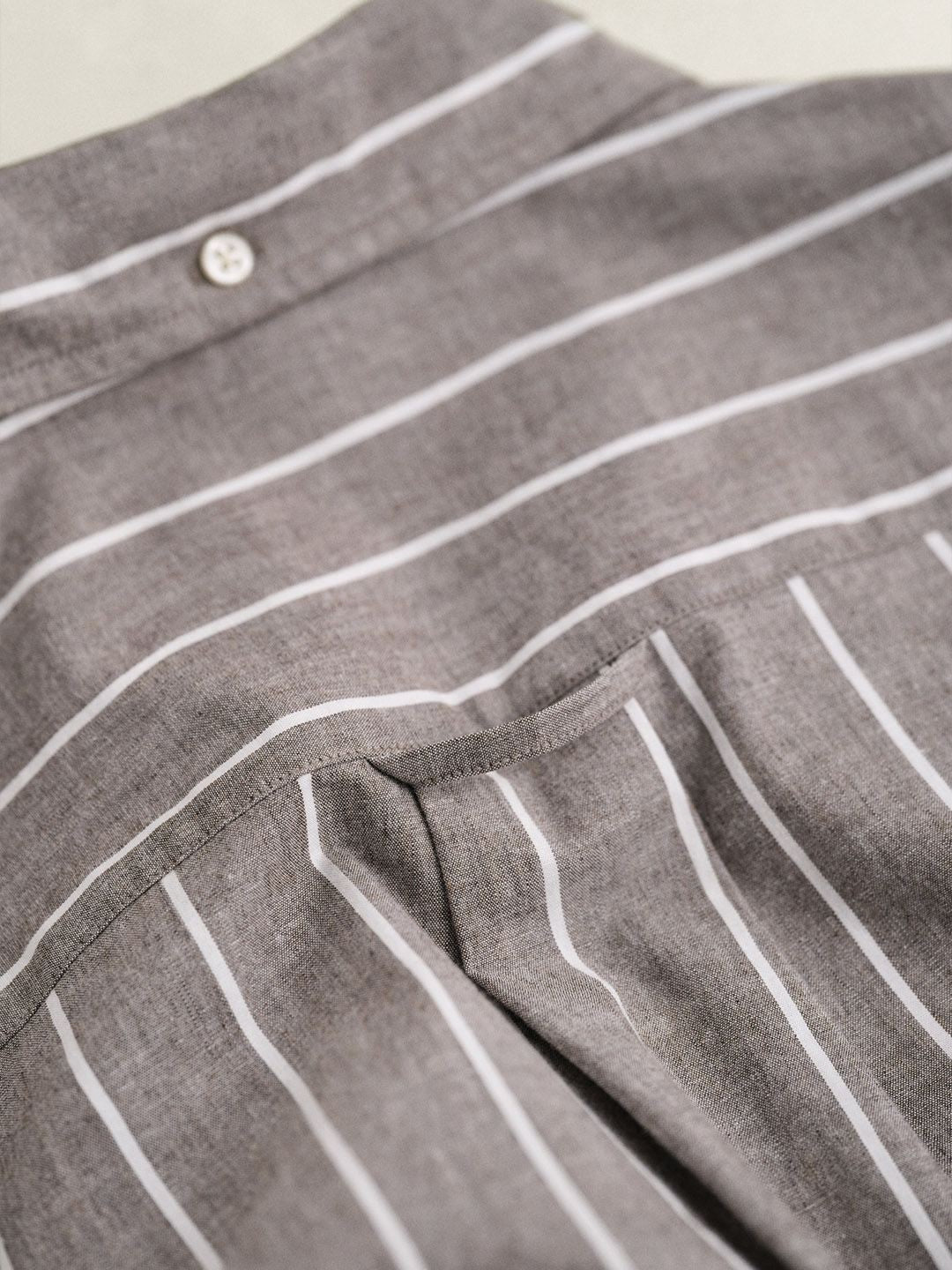 Gant Men Brown Striped Regular Fit Poplin Shirt