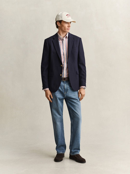 Gant Men Multicolour Striped Regular Fit Classic Oxford Shirt