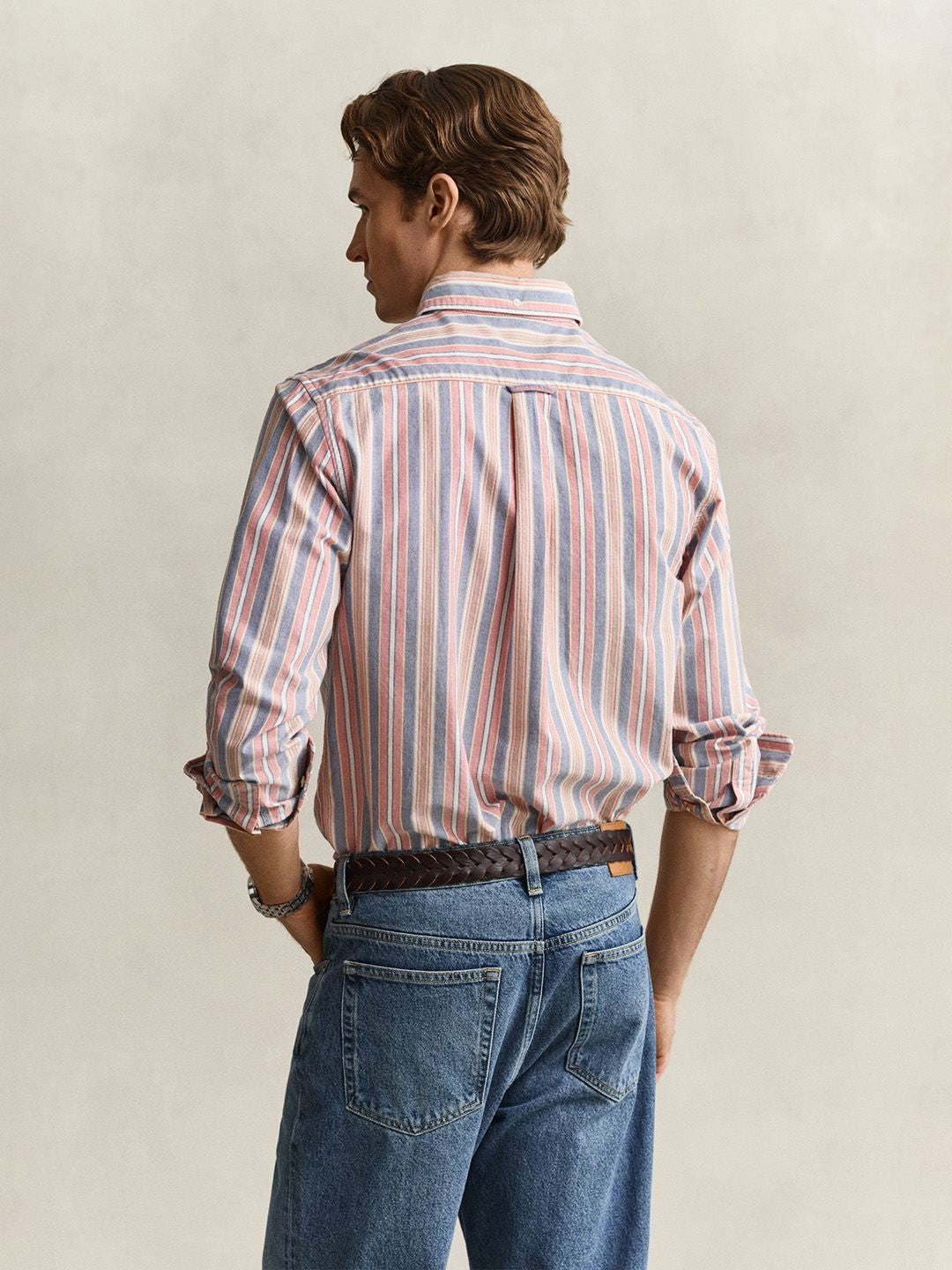 Gant Men Multicolour Striped Regular Fit Classic Oxford Shirt