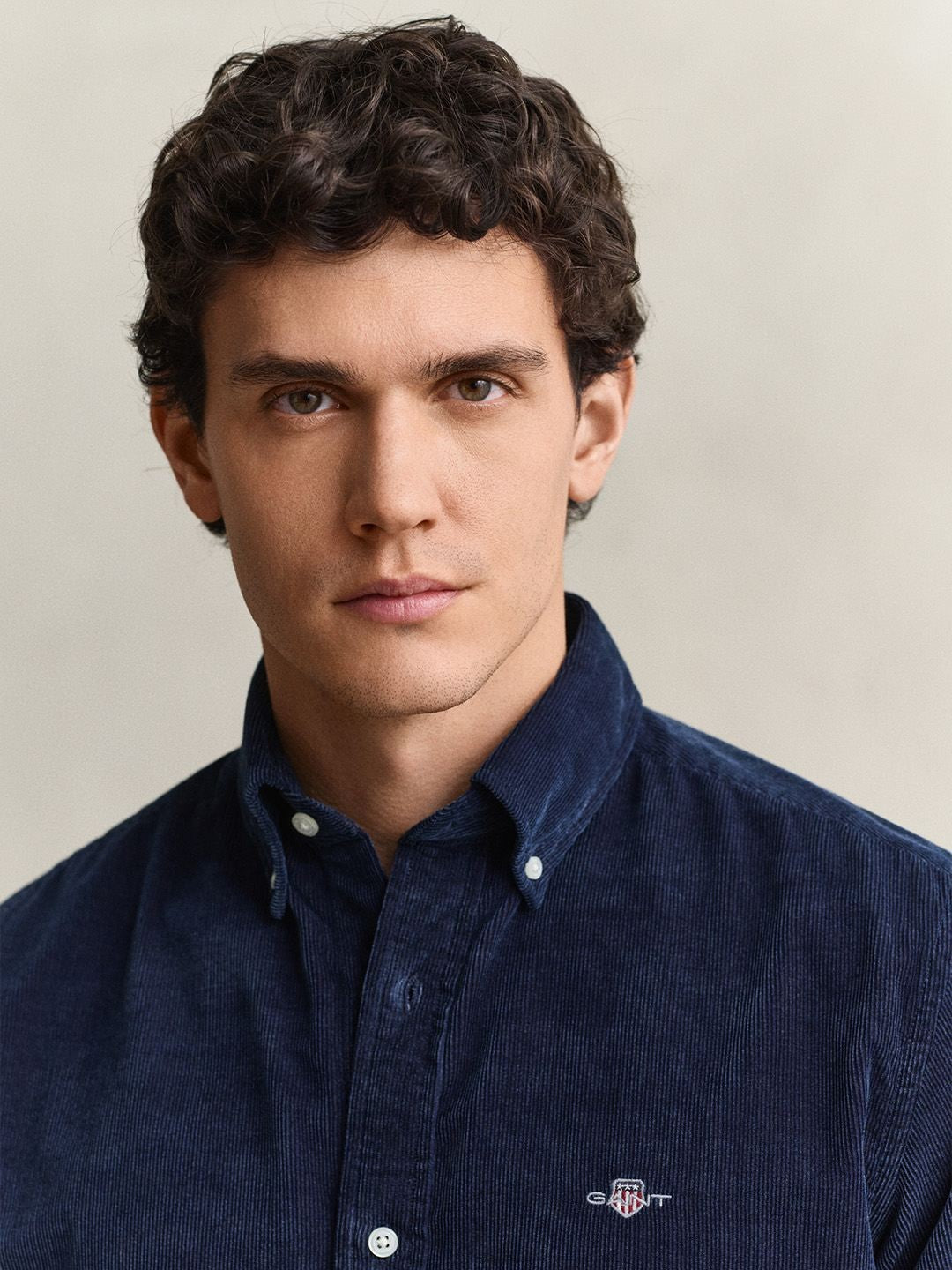 Gant Men Navy Blue Solid Regular Fit Pure Cotton Shirt
