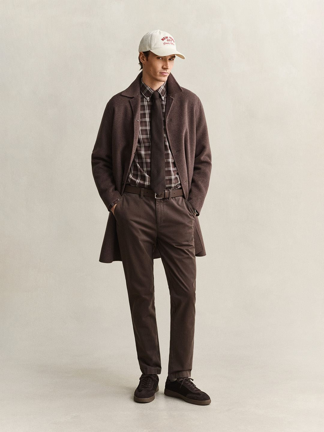 Gant Men Brown Checked Regular Fit Shirt