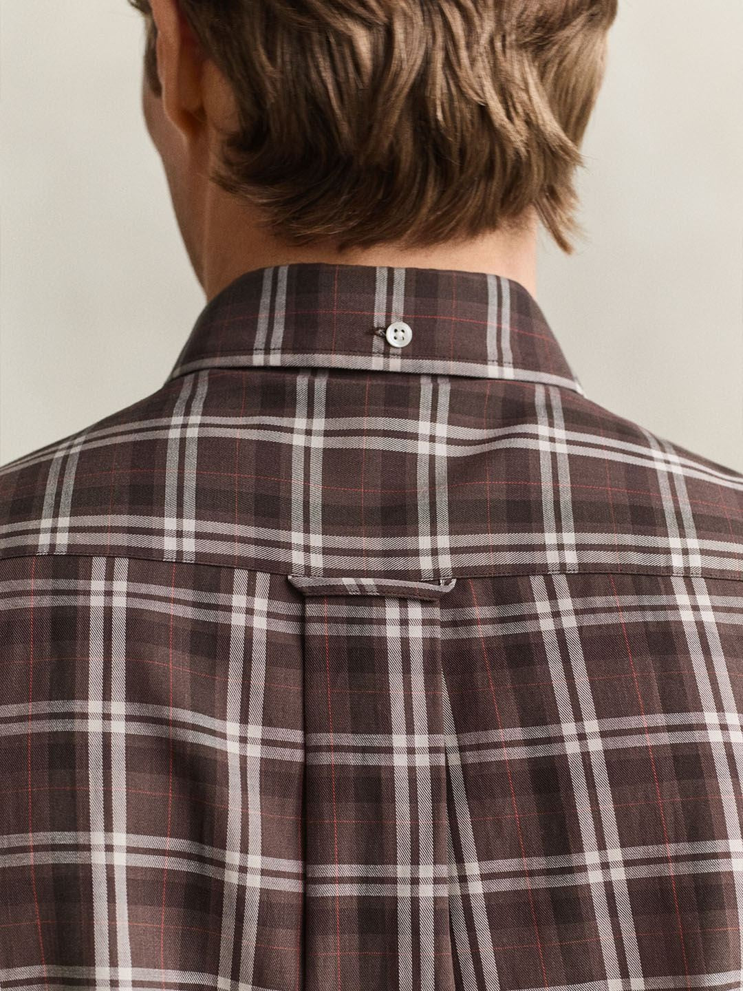Gant Men Brown Checked Regular Fit Shirt