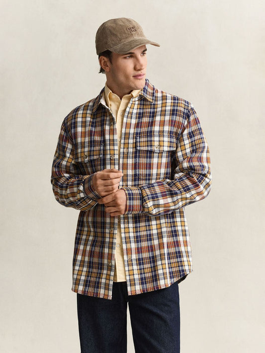 Gant Men Multicolour Checked Regular Fit Pure Cotton Shirt