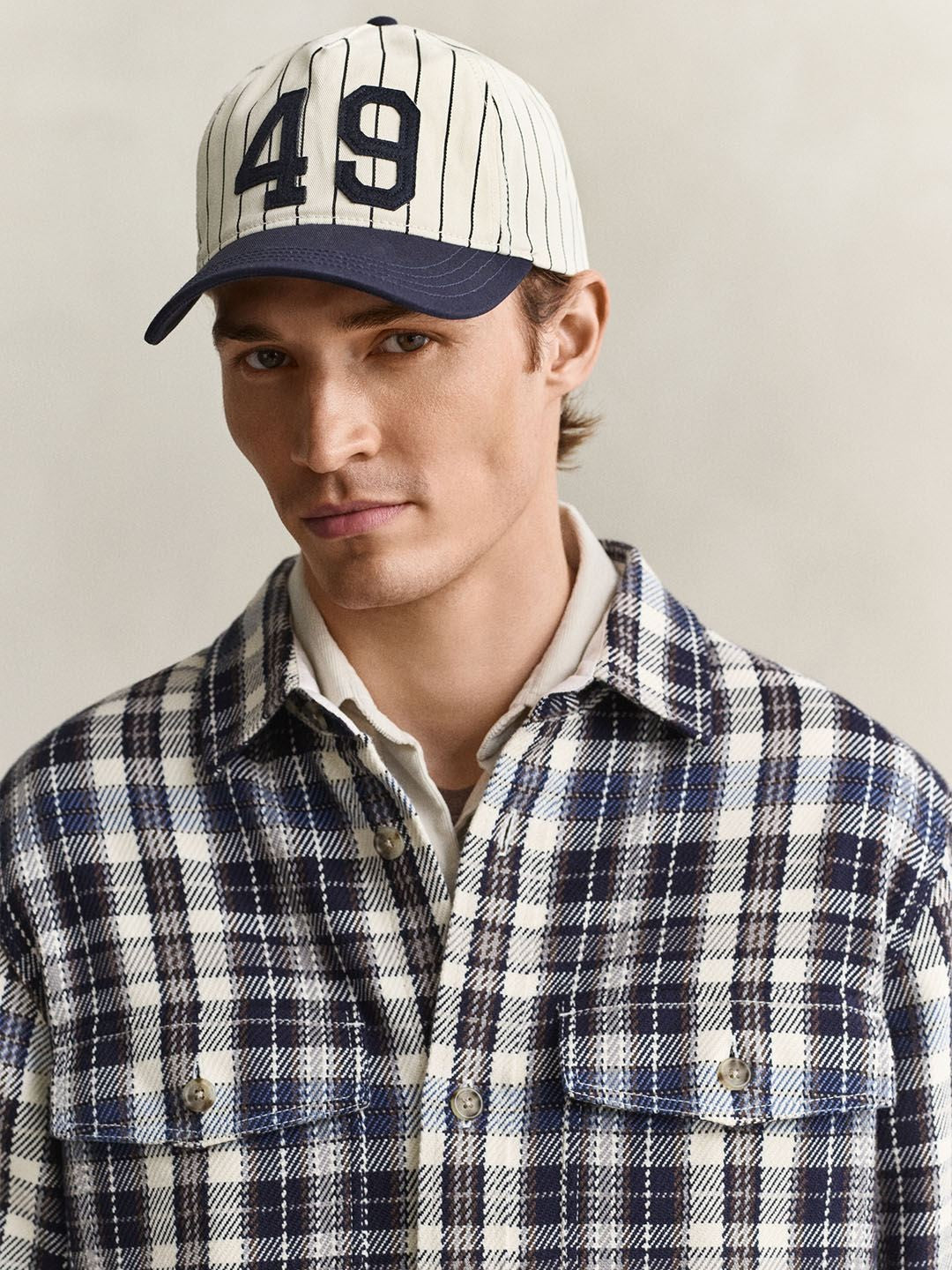 Gant Men Navy Blue Checked Regular Fit Pure Cotton Shirt