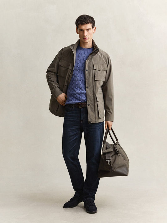 Gant Men Olive Solid Regular Fit Jacket