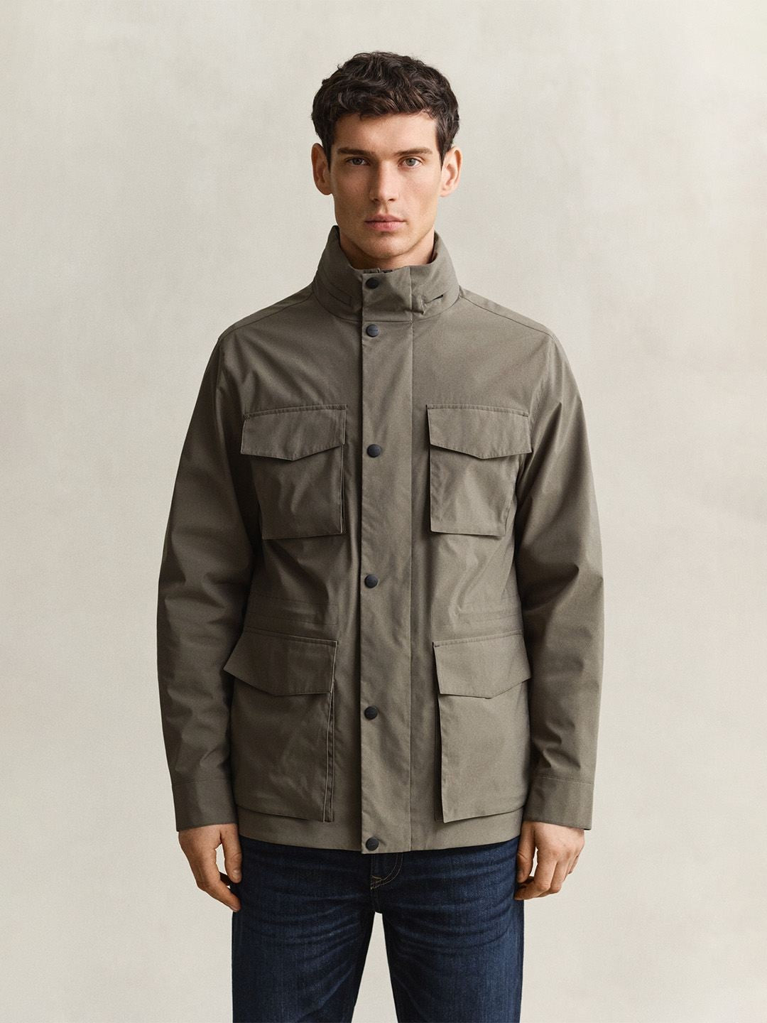 Gant Men Olive Solid Regular Fit Jacket