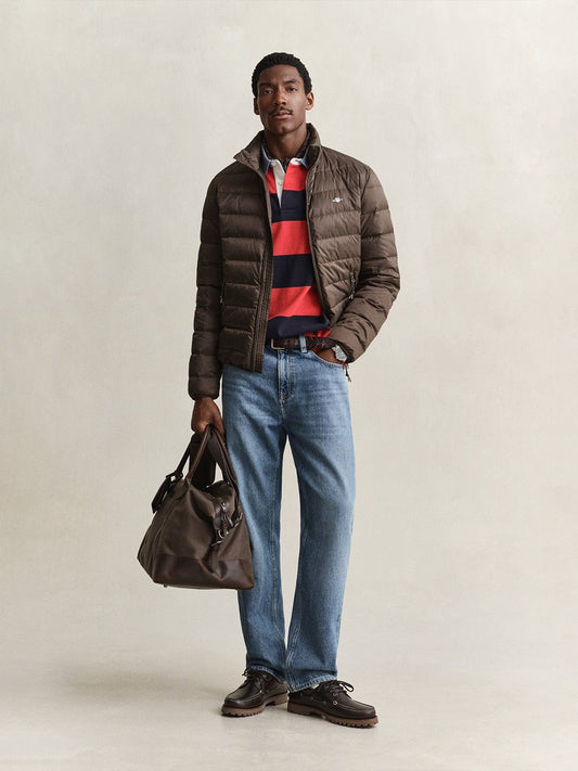 Gant Men Dark Brown Solid Regular Fit Puffer Jacket