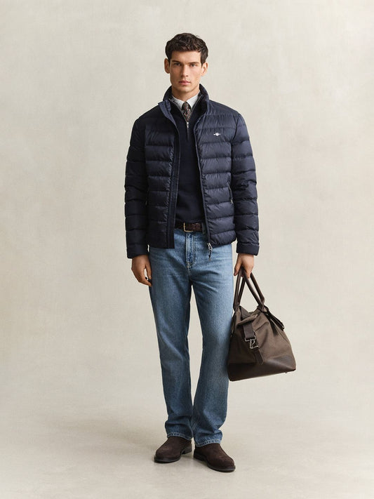 Gant Men Navy Blue Quilted Regular Fit Puffer Jacket