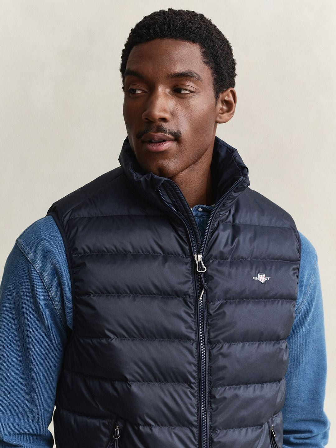 Gant Men Navy Blue Quilted Regular Fit Puffer Jacket