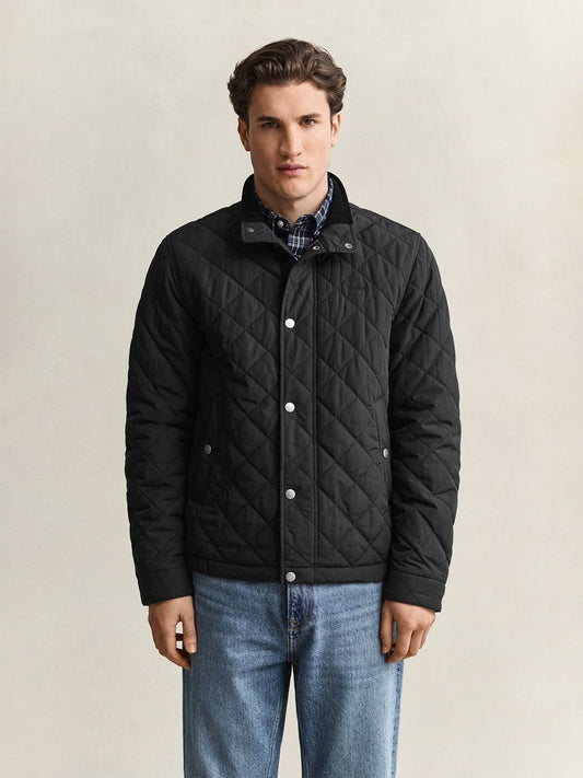 Gant Men Black Regular Fit Classic Quilted Jacket