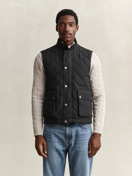 Gant Men Black Regular Fit Classic Quilted Jacket