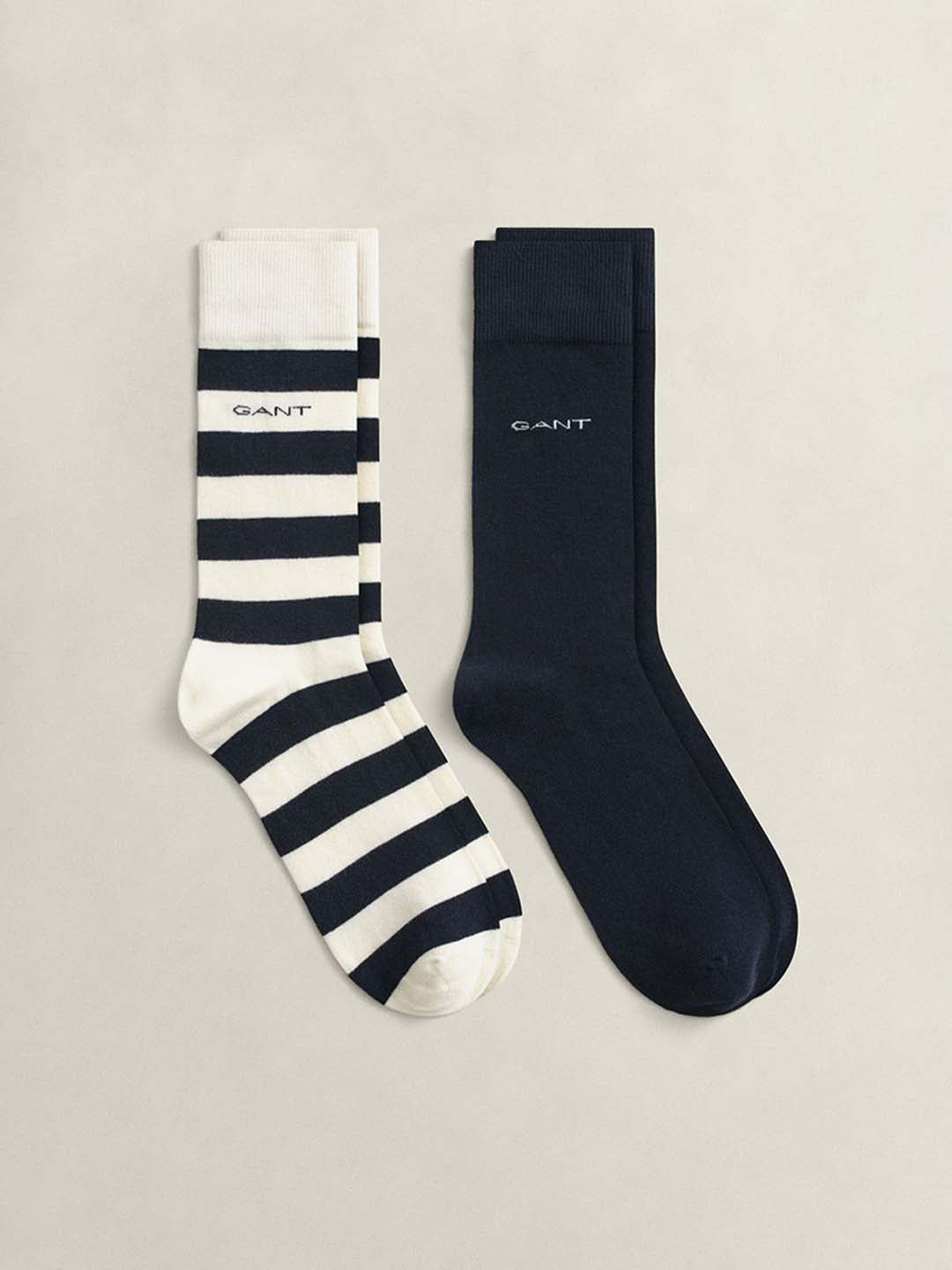 Gant Men Multicolour Striped Regular Fit Socks Pack Of - 2