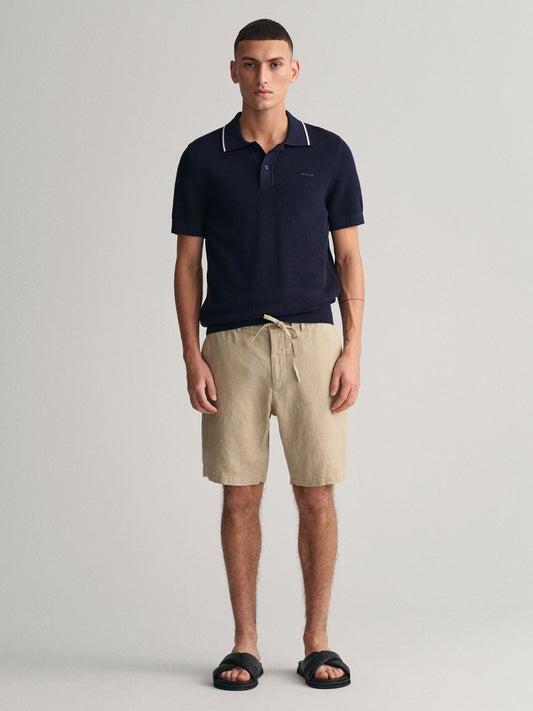 Gant Men Mid-Rise Loose Fit Linen Shorts