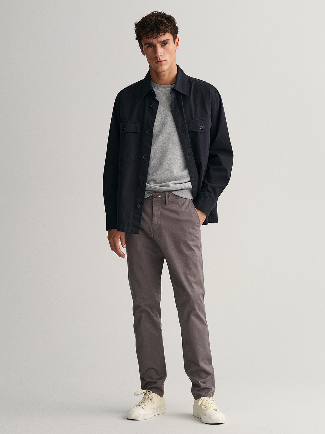 Gant Men Grey Comfort Slim Fit Trousers