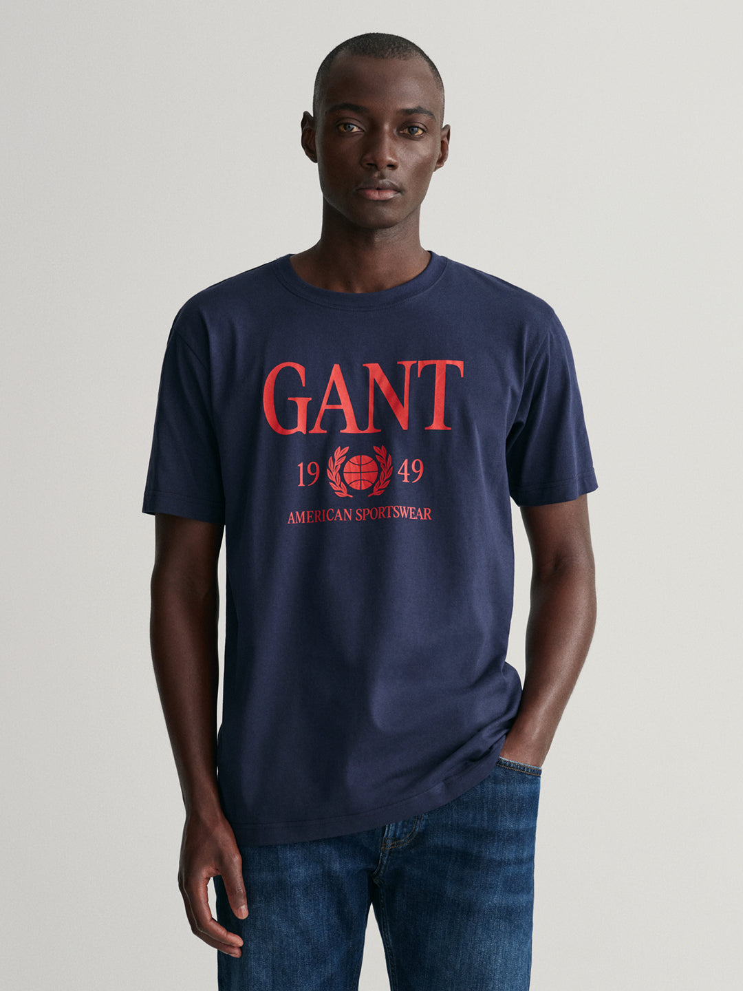 Gant Blue Retro Crest Logo Regular Fit T-Shirt