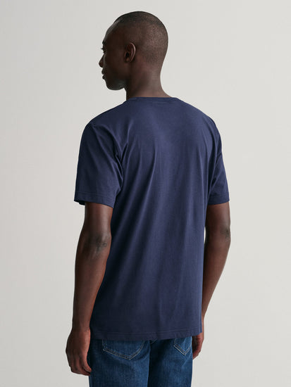 Gant Blue Retro Crest Logo Regular Fit T-Shirt