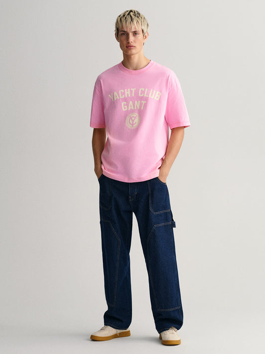 Gant Pink Yacht Logo Regular Fit T-Shirt