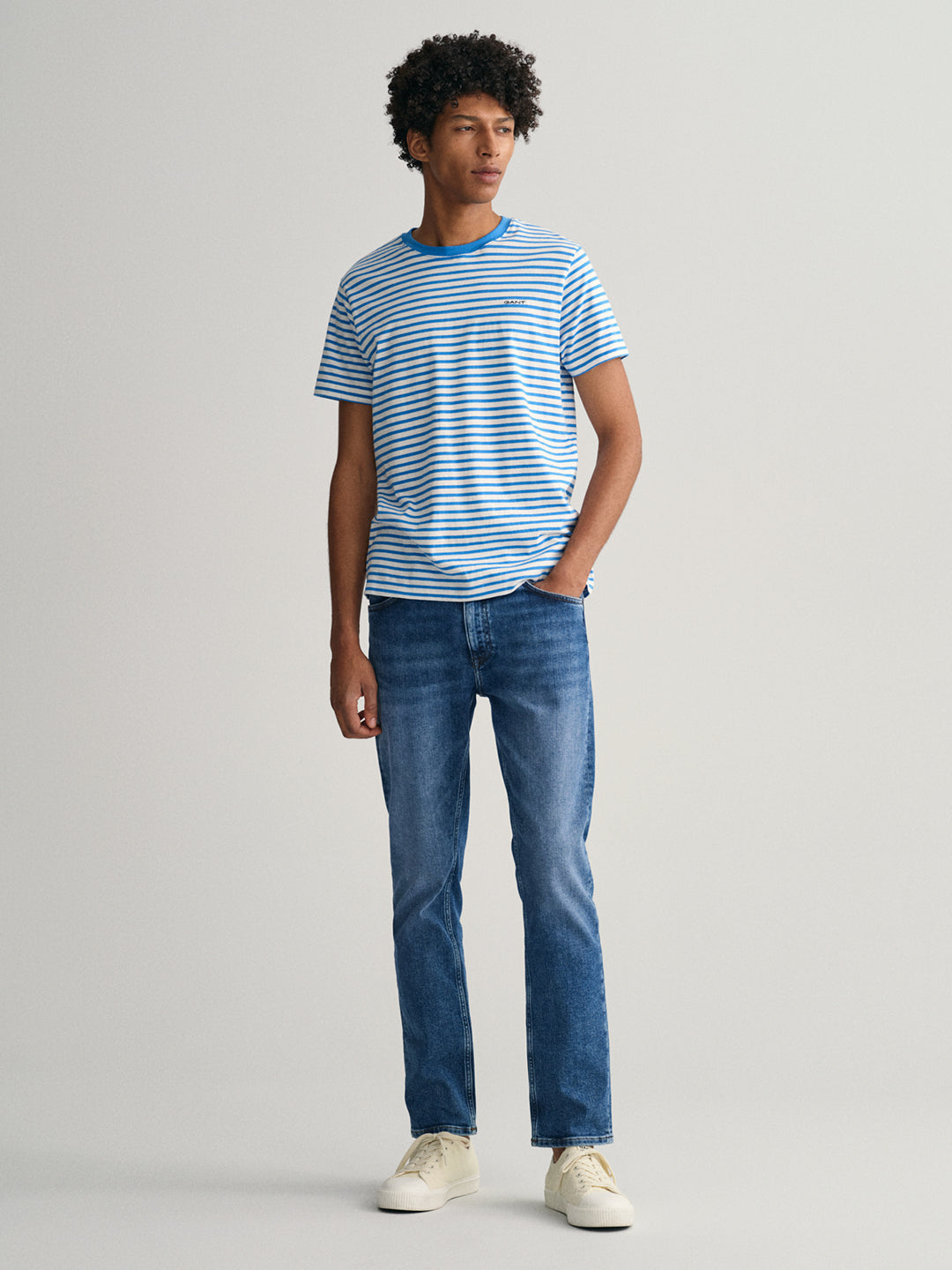 Gant Blue Striped Regular Fit T-Shirt