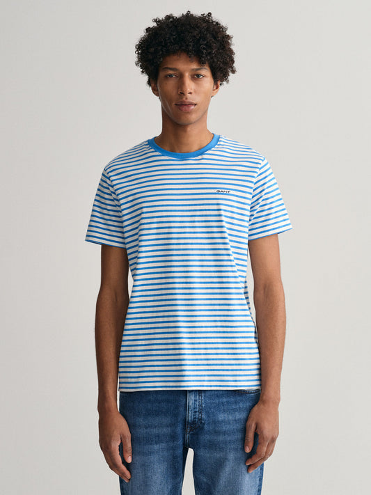 Gant Blue Striped Regular Fit T-Shirt