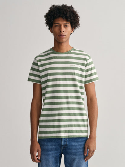 Gant Green Striped Regular Fit T-Shirt