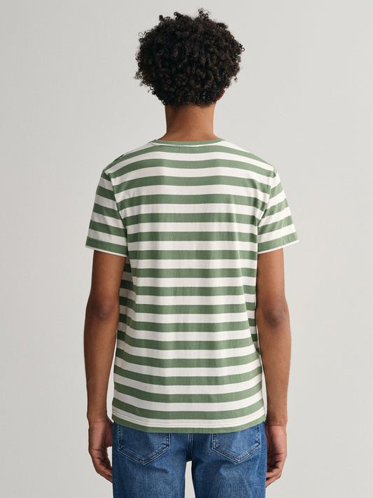 Gant Green Striped Regular Fit T-Shirt