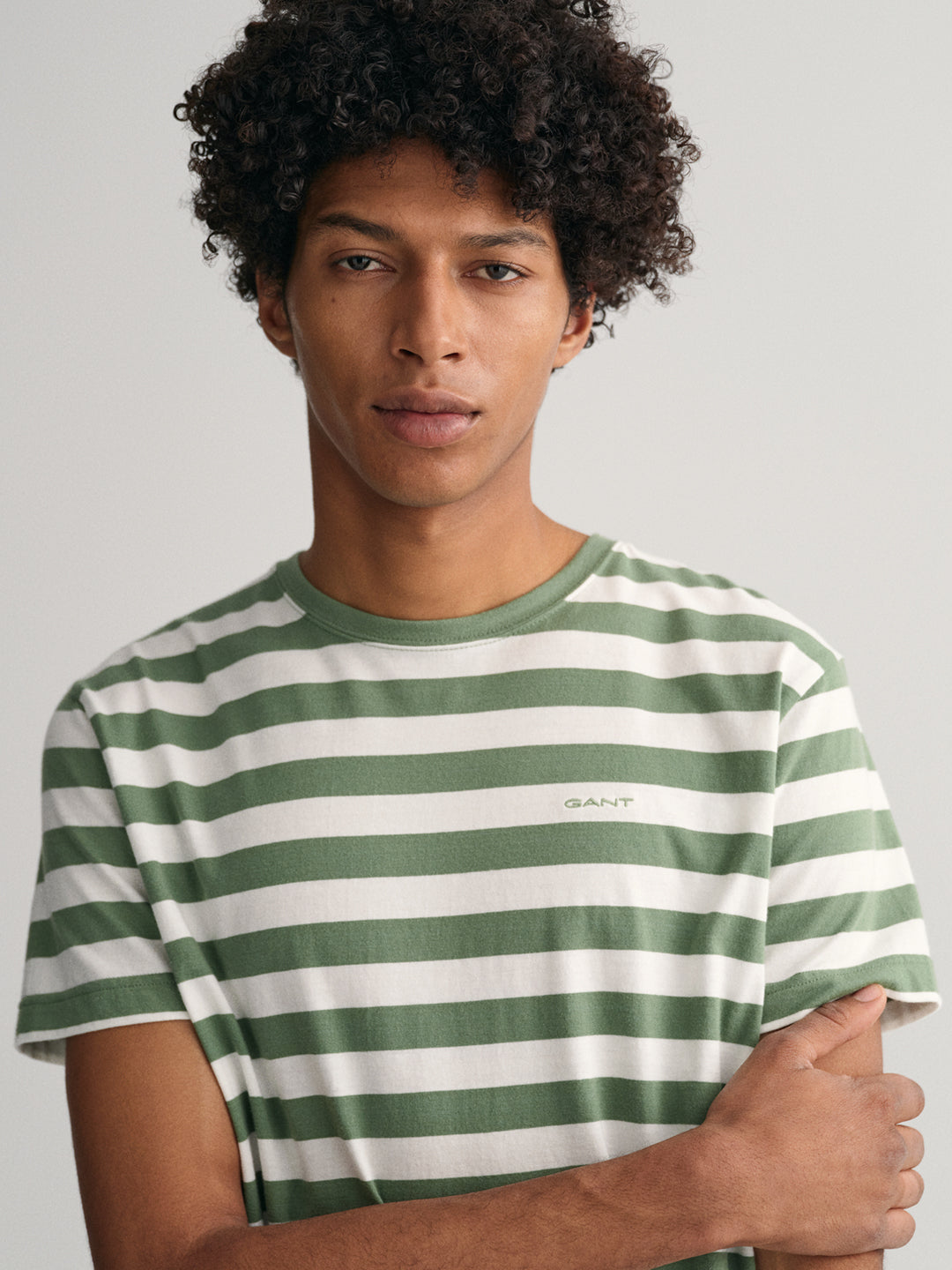 Gant Green Striped Regular Fit T-Shirt