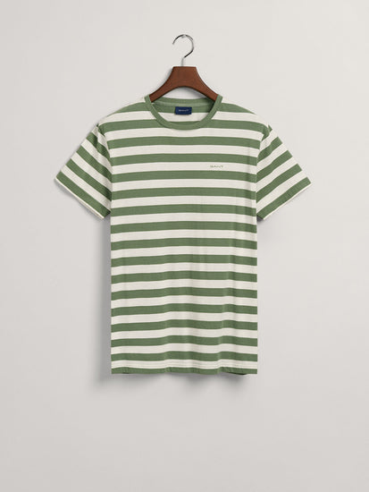 Gant Green Striped Regular Fit T-Shirt