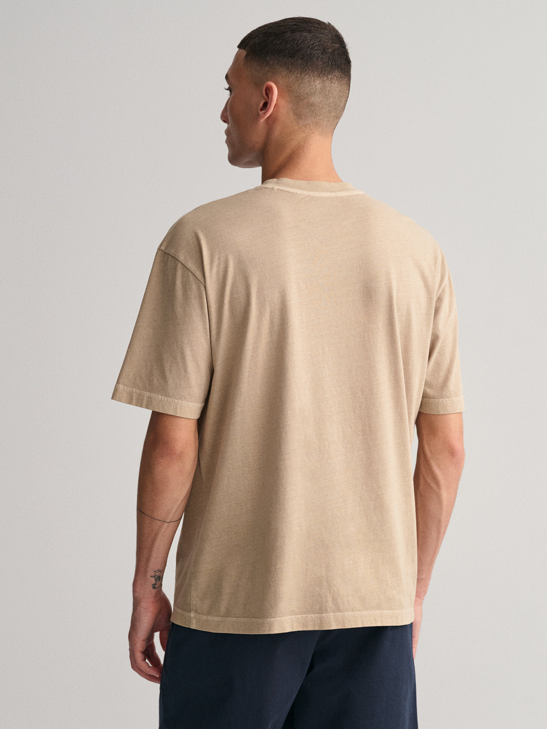 Gant Beige Sunfaded Logo Regular Fit T-Shirt