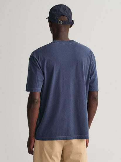 Gant Blue Sunfaded Logo Regular Fit T-Shirt