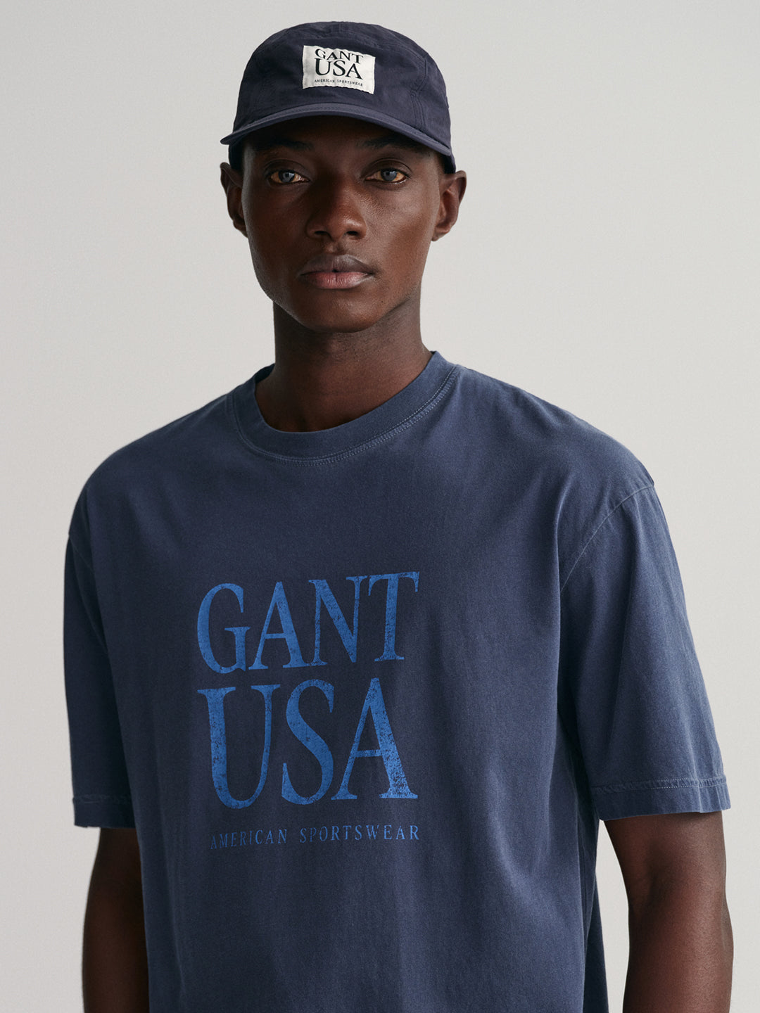 Gant Blue Sunfaded Logo Regular Fit T-Shirt