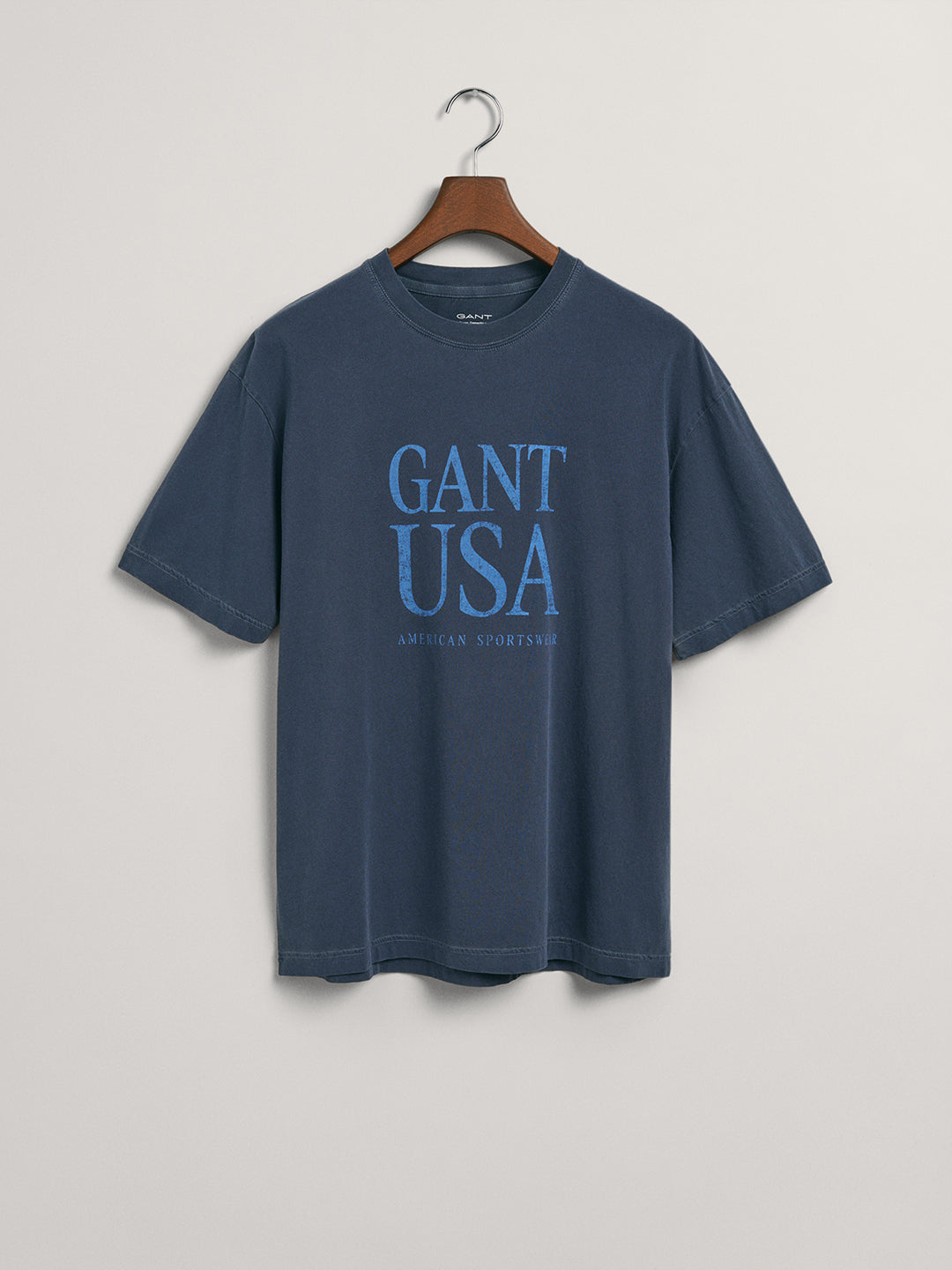 Gant Blue Sunfaded Logo Regular Fit T-Shirt