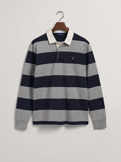 Gant Grey Striped Regular Fit Polo T-Shirt