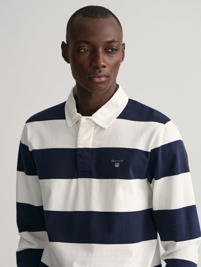 Gant White Striped Regular Fit Polo T-Shirt