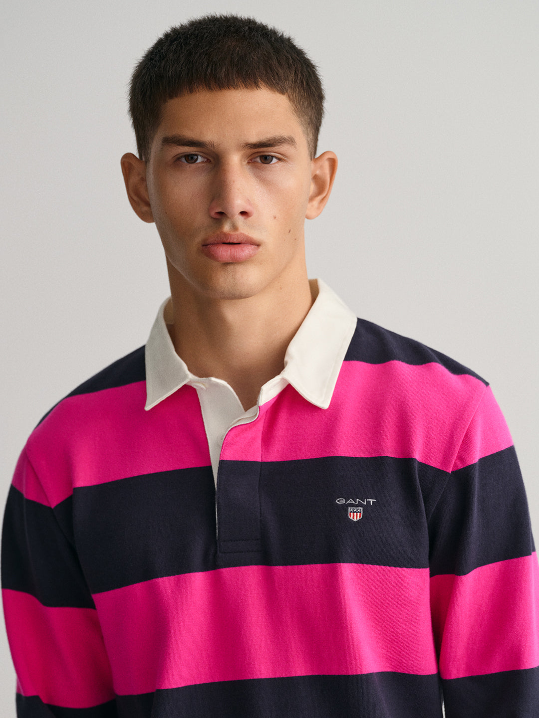 Gant Pink Striped Regular Fit Polo T-Shirt