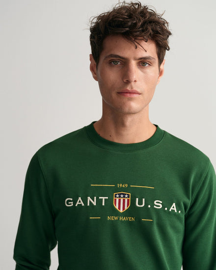 Gant Men Green Printed Sweatshirt