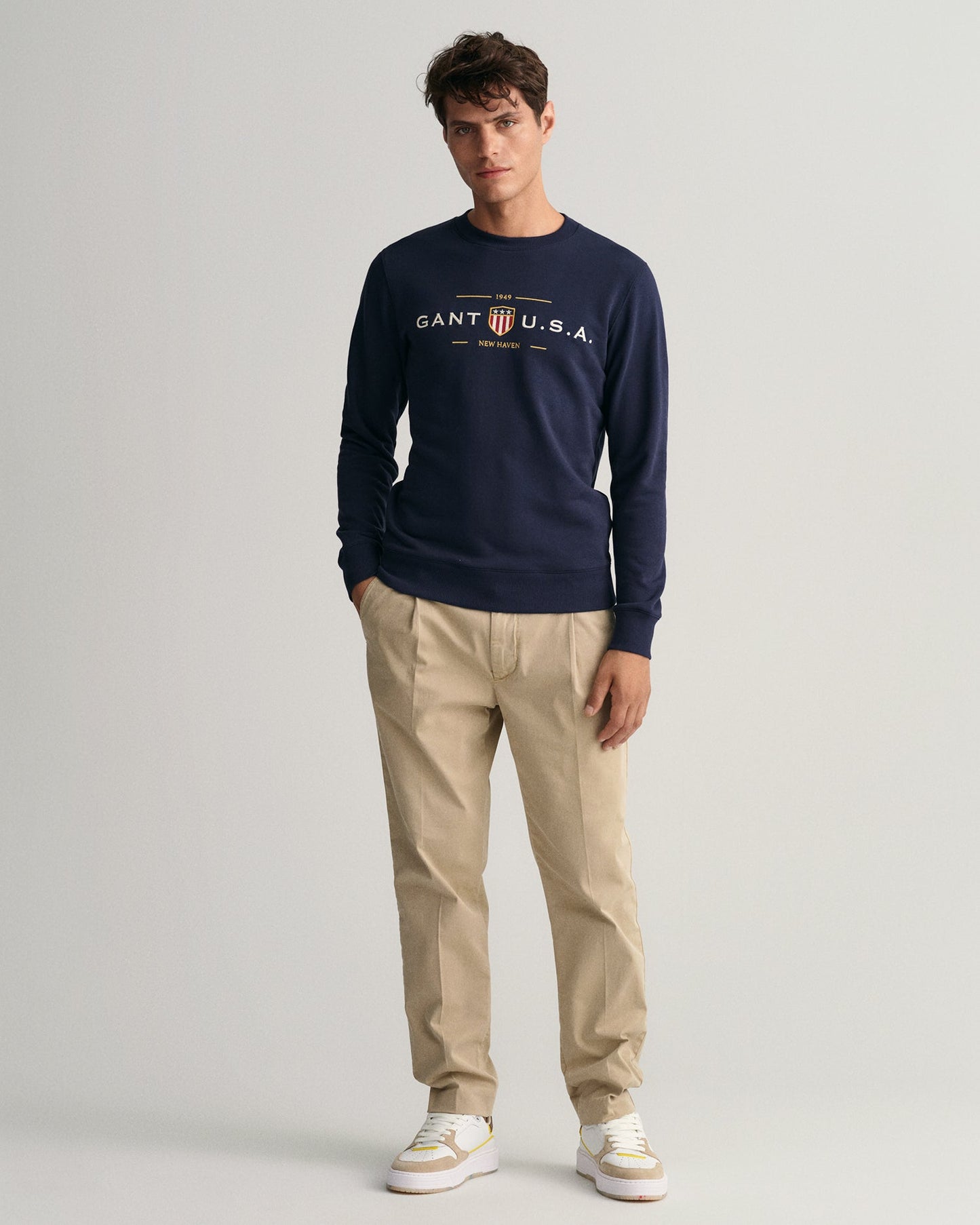 Gant Men Blue Printed Hooded Sweatshirt