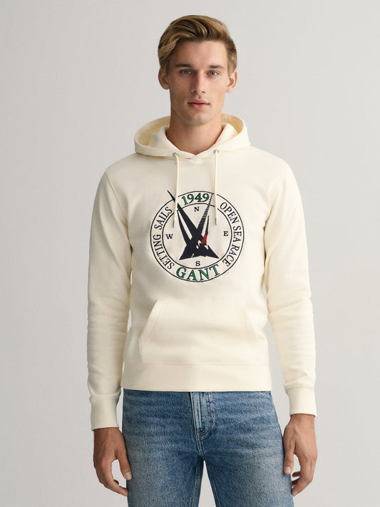 Gant Men Printed Cotton Hooded Sweatshirt