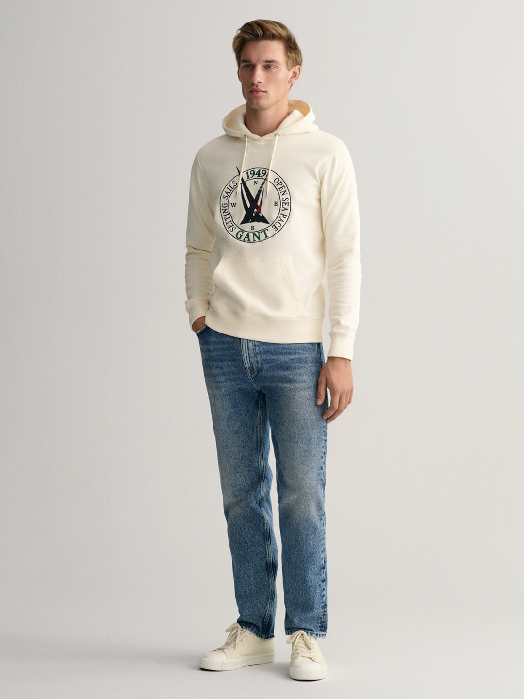 Gant Men Printed Cotton Hooded Sweatshirt