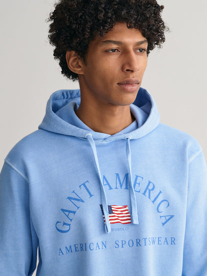 Gant Men Printed Cotton Hooded Sweatshirt