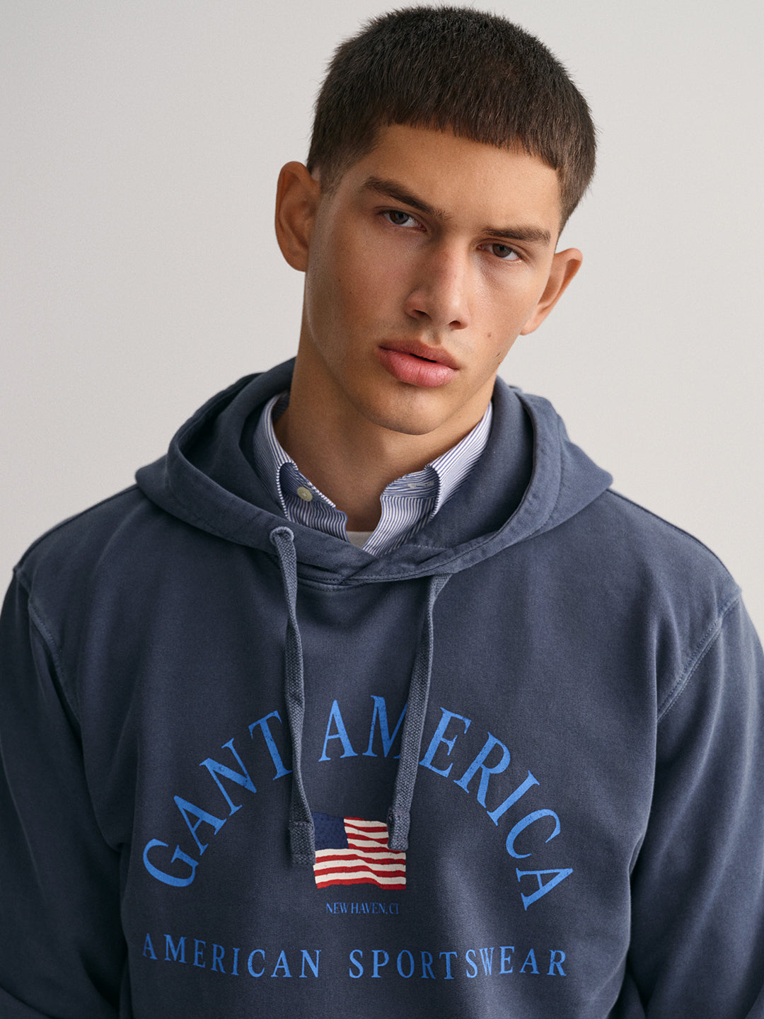 Gant Typography Printed Hooded Cotton Sweatshirt