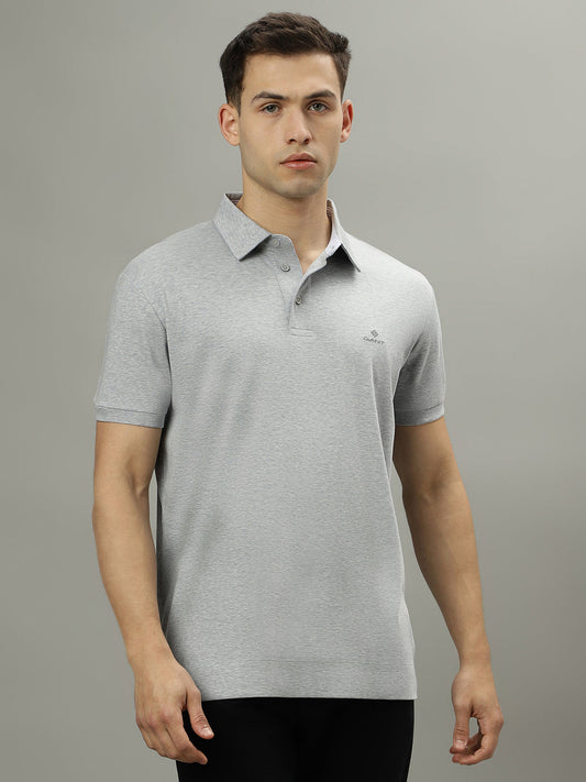 Gant Grey Fashion Slim Fit Polo T-Shirt