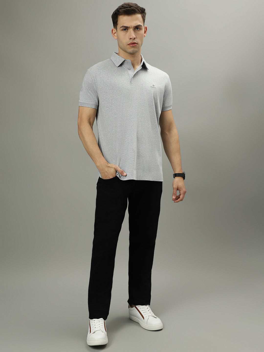 Gant Grey Fashion Slim Fit Polo T-Shirt